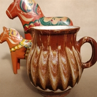 antik keramik mælkekande brunlige nuancer glasur gammelt lertøj dansk